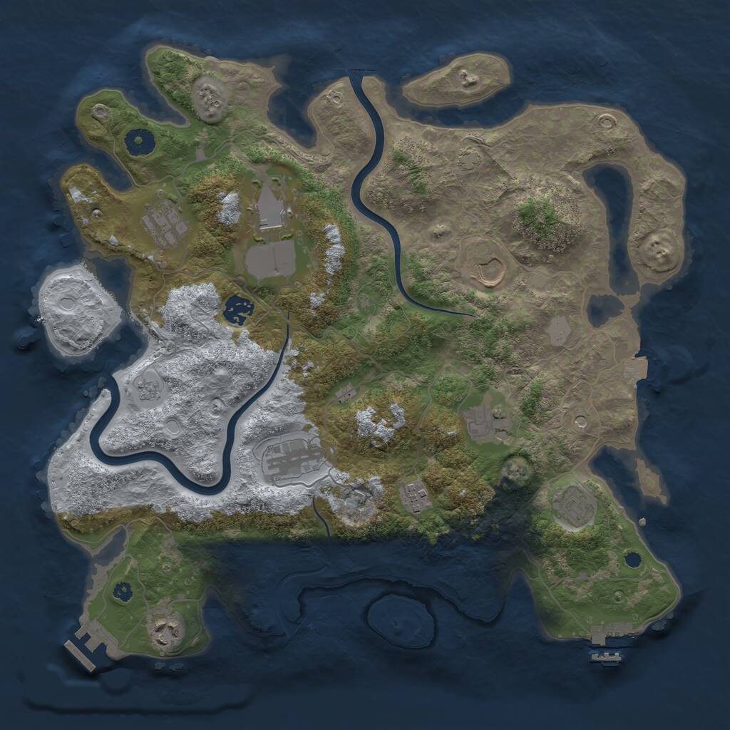 Rust Map: Procedural Map, Size: 3800, Seed: 712374, 15 Monuments