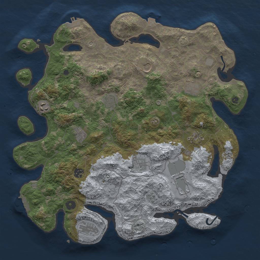 Rust Map: Procedural Map, Size: 4000, Seed: 1521992266, 19 Monuments
