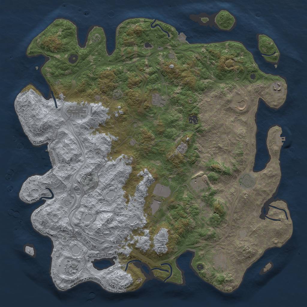 Rust Map: Procedural Map, Size: 4800, Seed: 389536303, 19 Monuments