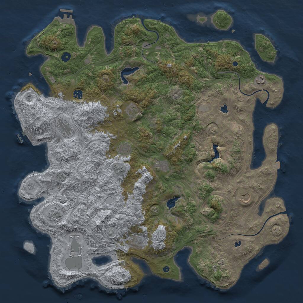 Rust Map: Procedural Map, Size: 4800, Seed: 389536303, 17 Monuments