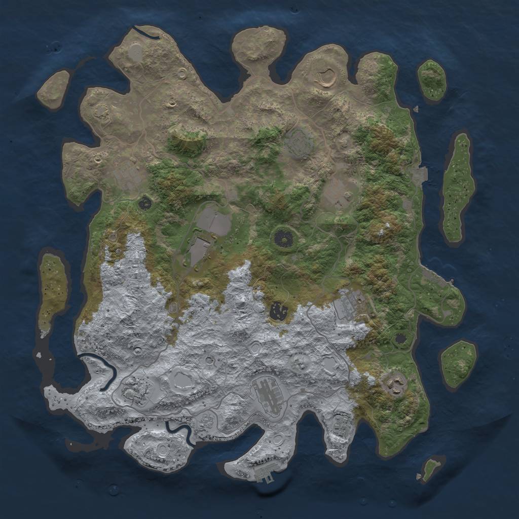 Rust Map: Procedural Map, Size: 4200, Seed: 1931227755, 19 Monuments