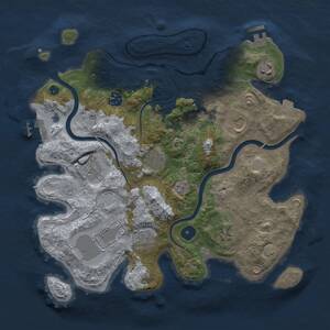 Thumbnail Rust Map: Procedural Map, Size: 3500, Seed: 666130850, 15 Monuments