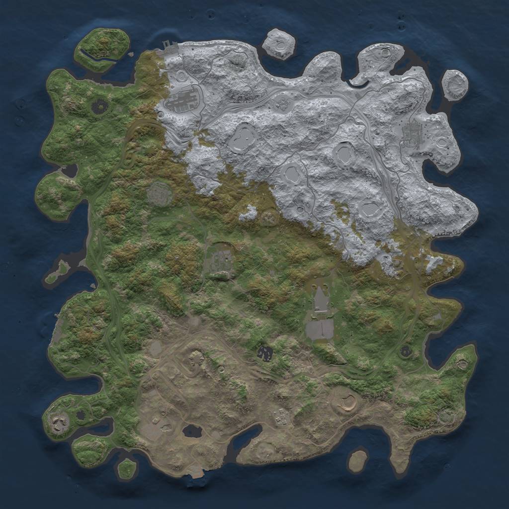 Rust Map: Procedural Map, Size: 4750, Seed: 1956405620, 19 Monuments