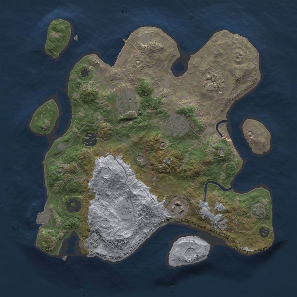 Rust Map: Procedural Map, Size: 3000, Seed: 180052416, 13 Monuments