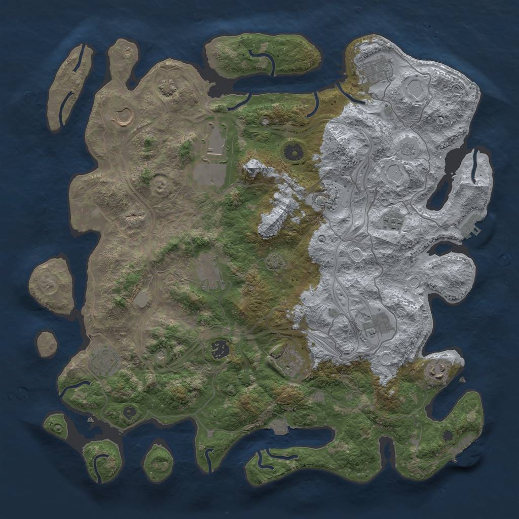 Rust Map: Procedural Map, Size: 4250, Seed: 1952360146, 19 Monuments