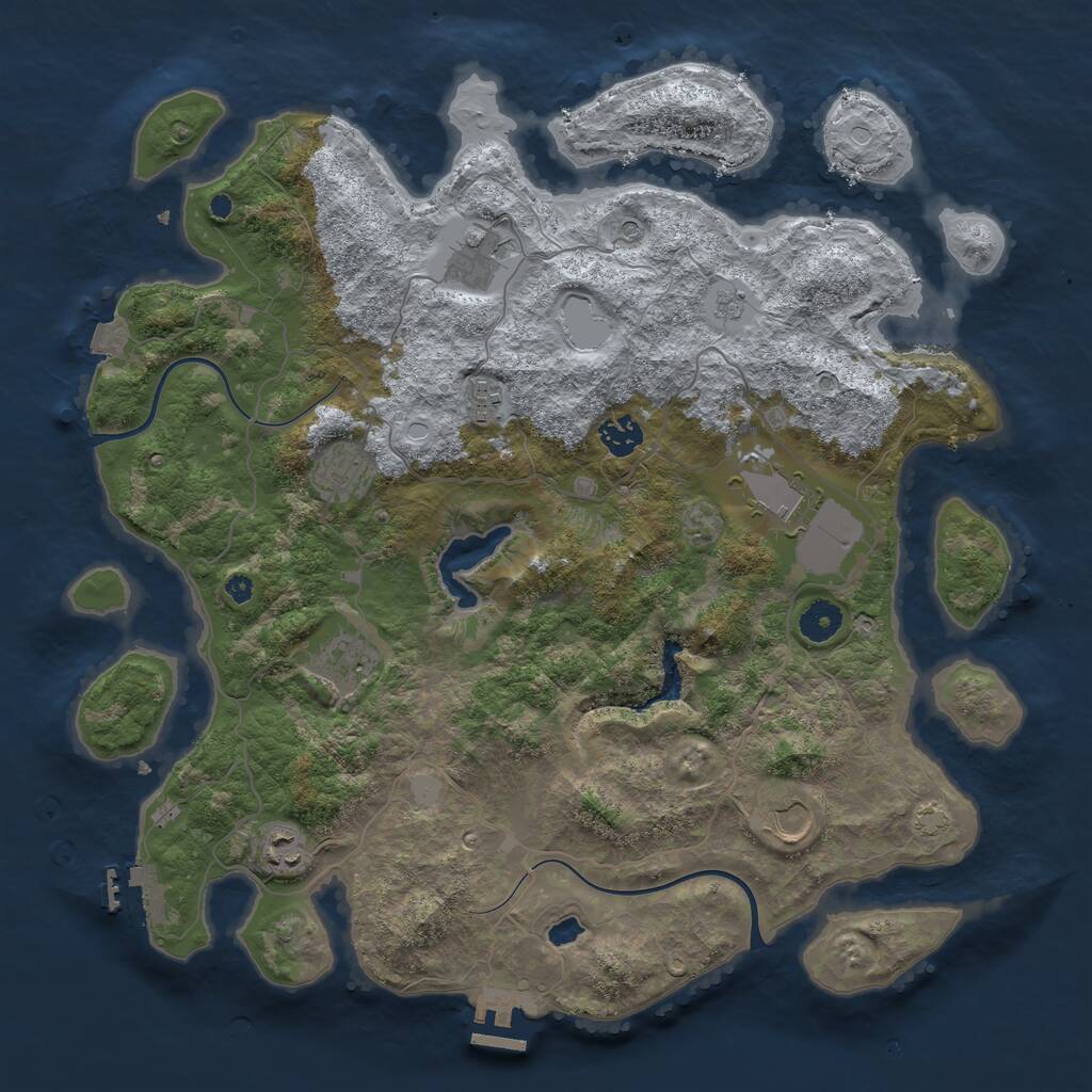 Rust Map: Procedural Map, Size: 4000, Seed: 778658110, 14 Monuments