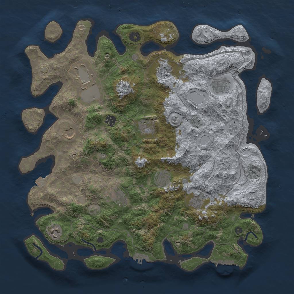 Rust Map: Procedural Map, Size: 4000, Seed: 1667342058, 19 Monuments