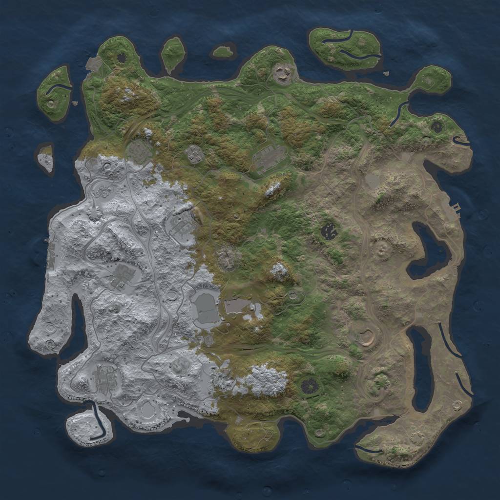 Rust Map: Procedural Map, Size: 4500, Seed: 758700238, 19 Monuments