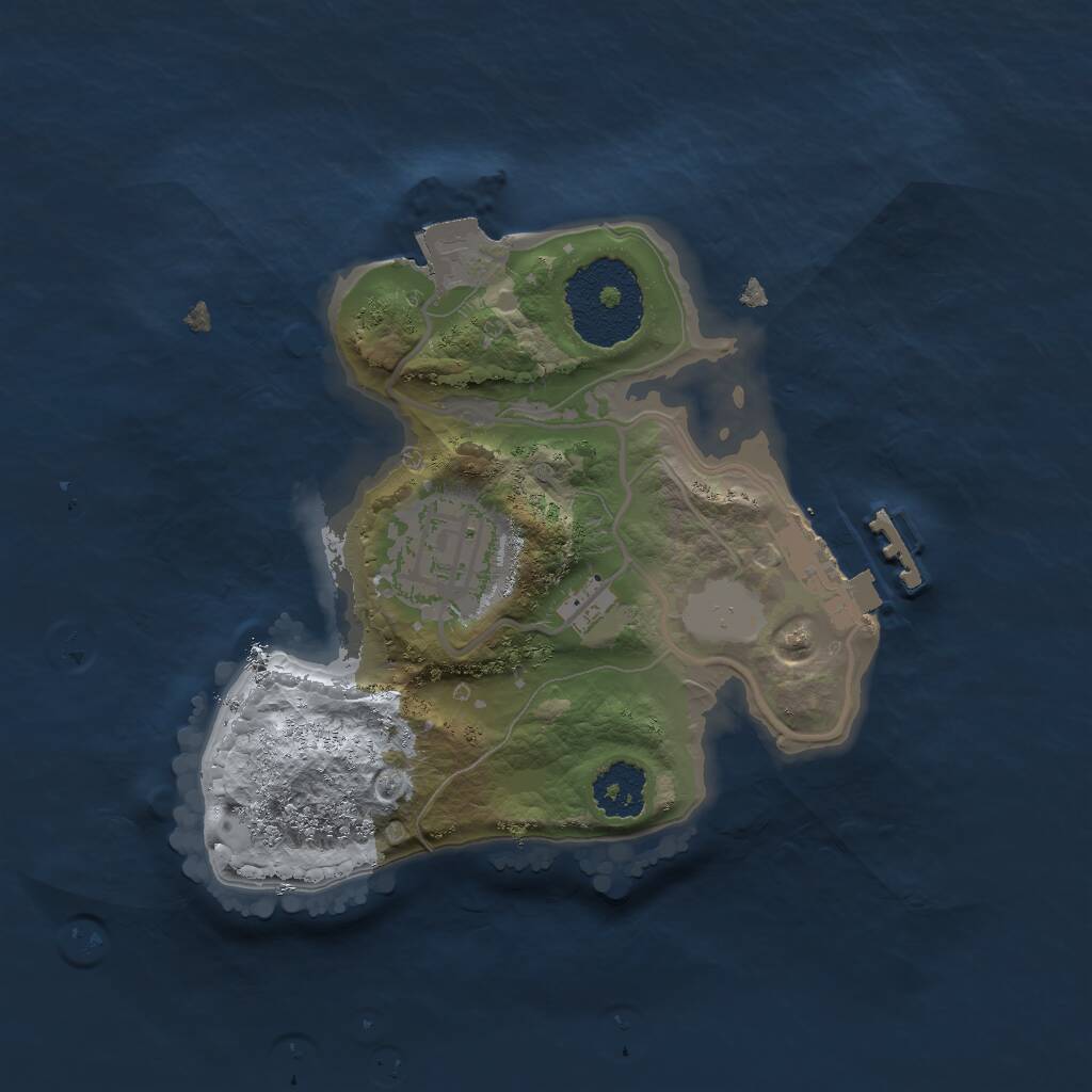 Rust Map: Procedural Map, Size: 2000, Seed: 1953740220, 3 Monuments