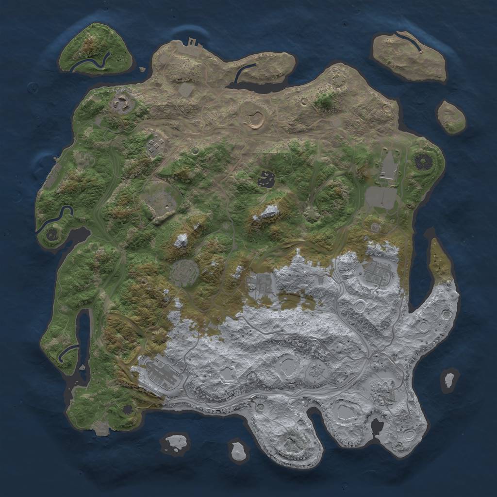 Rust Map: Procedural Map, Size: 4250, Seed: 8144, 19 Monuments