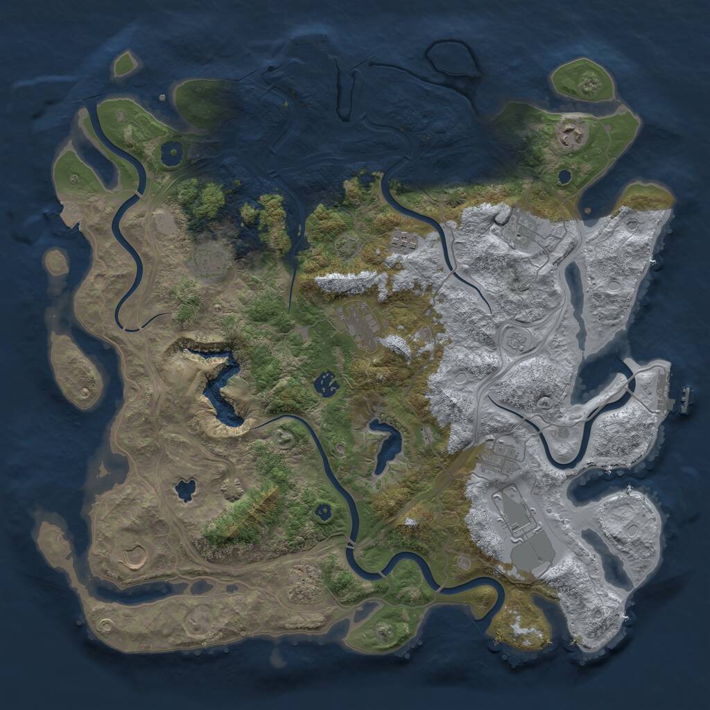 Rust Map: Procedural Map, Size: 4350, Seed: 18022023, 16 Monuments