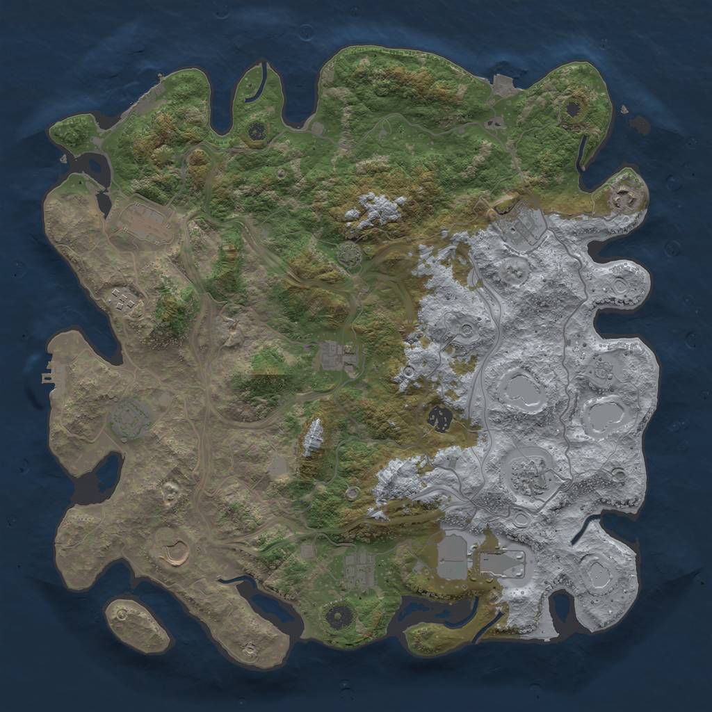 Rust Map: Procedural Map, Size: 4250, Seed: 2109093765, 19 Monuments