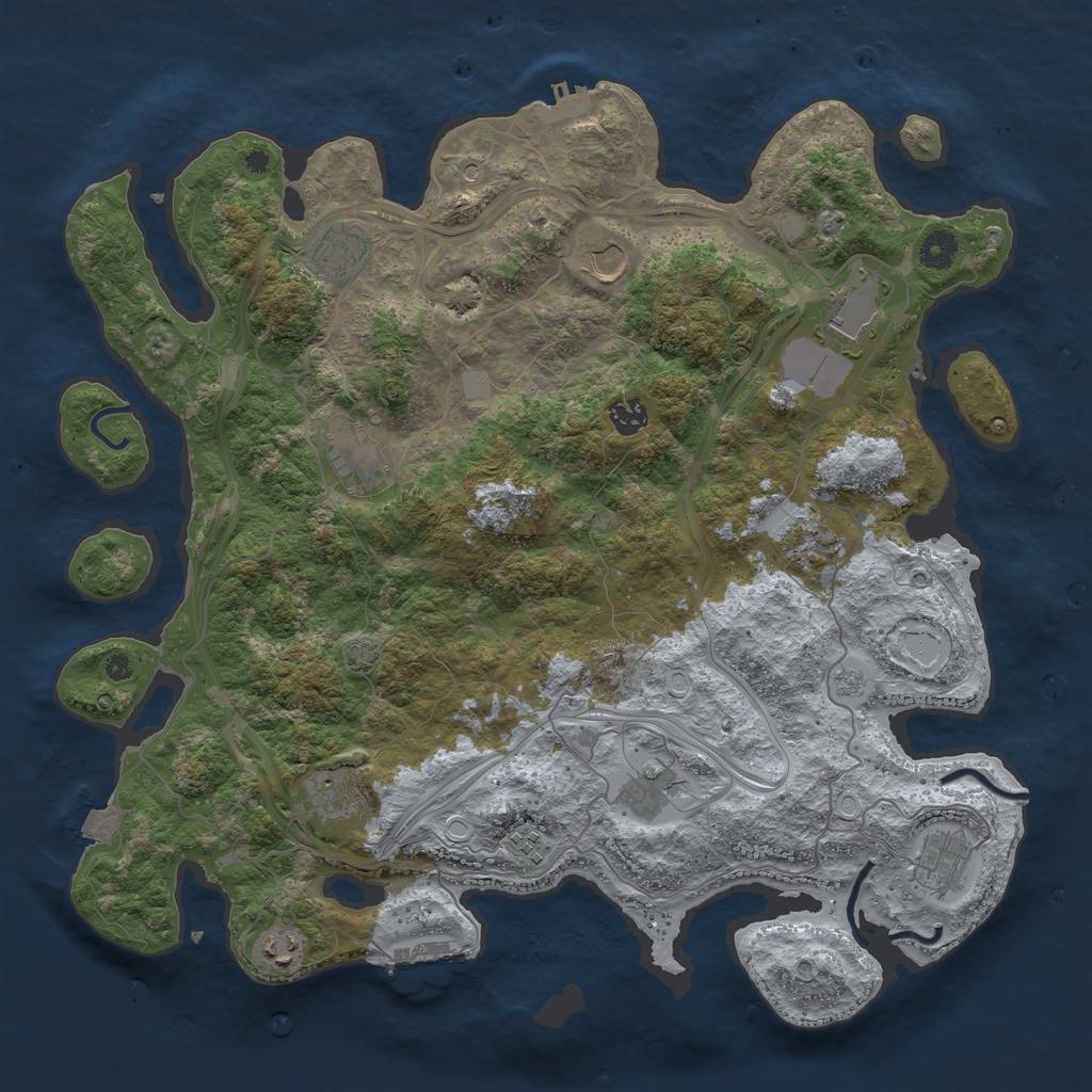 Rust Map: Procedural Map, Size: 4250, Seed: 1596302968, 19 Monuments