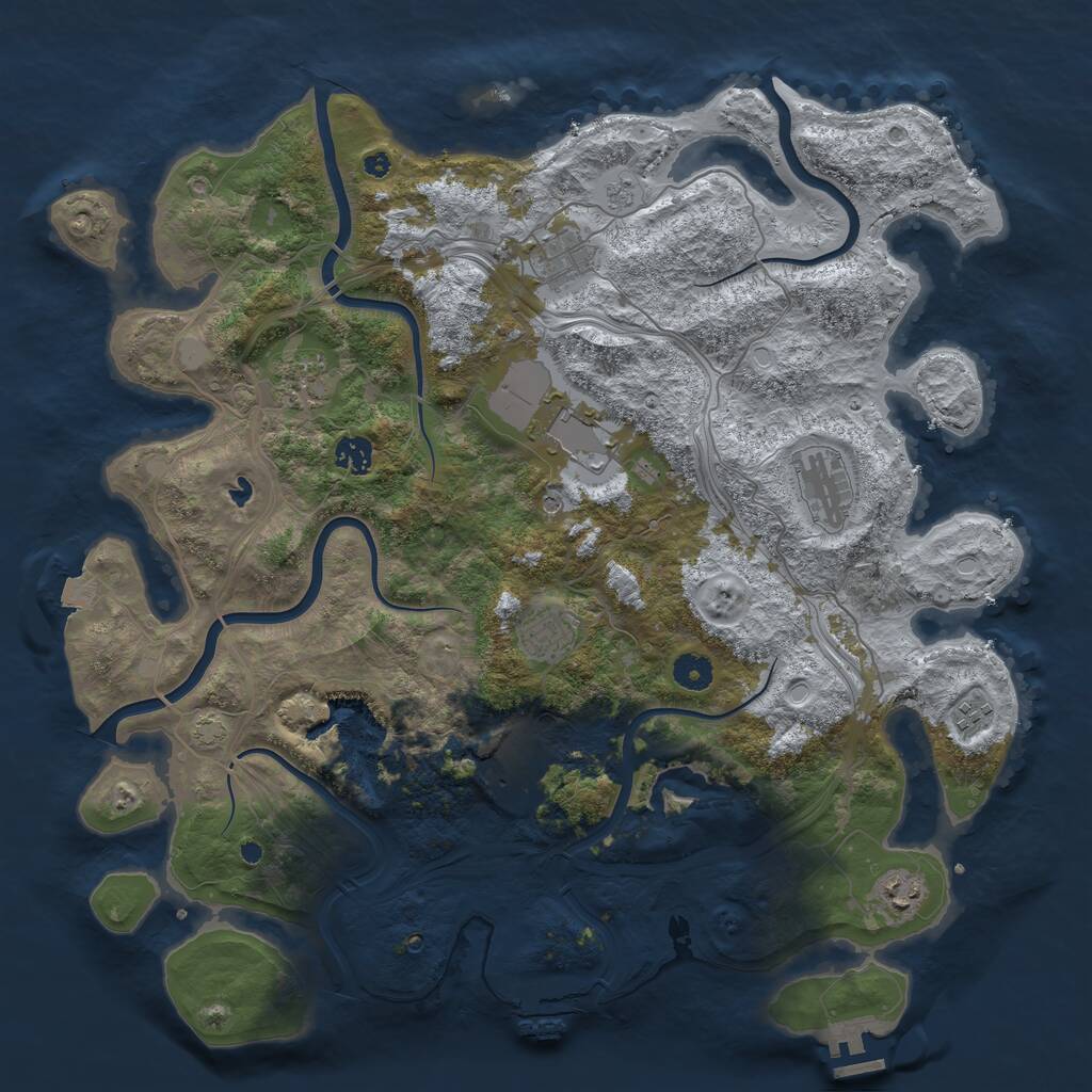 Rust Map: Procedural Map, Size: 4250, Seed: 1074908032, 15 Monuments