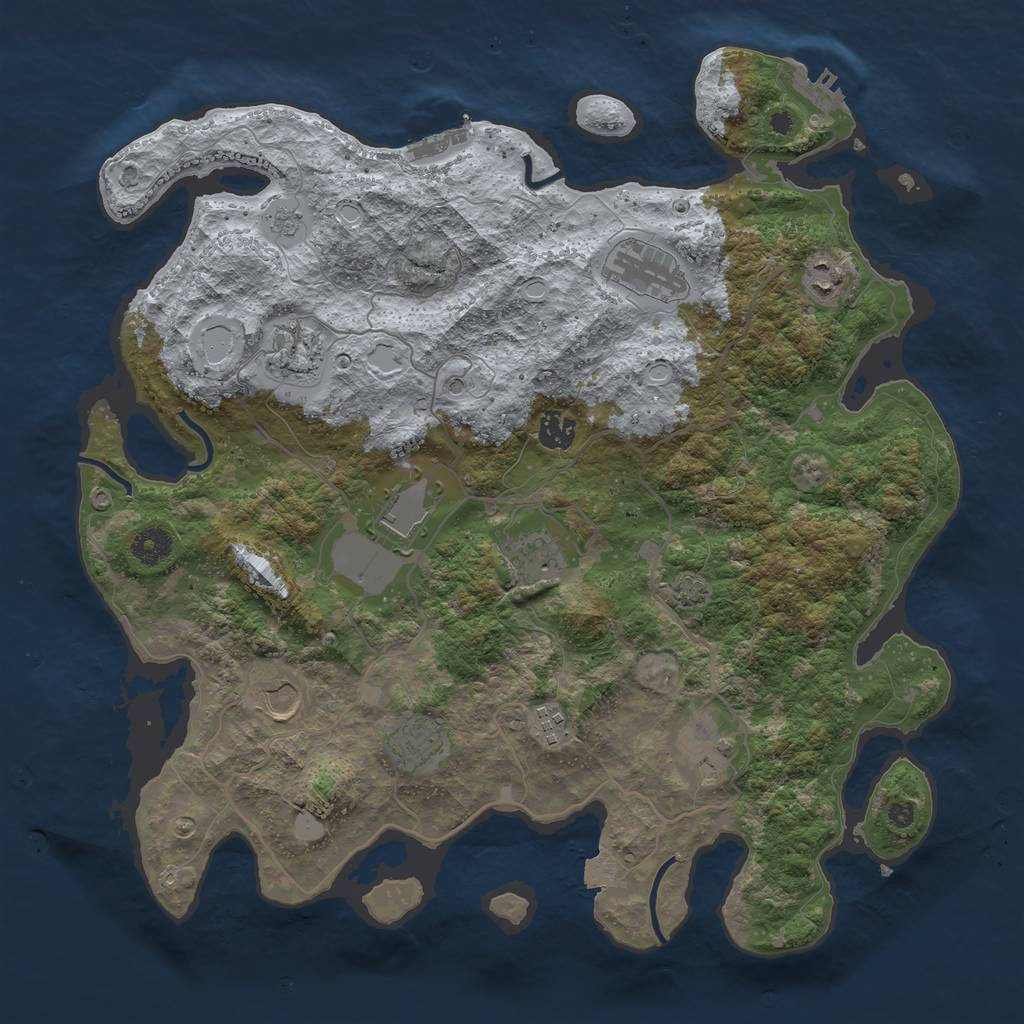 Rust Map: Procedural Map, Size: 4000, Seed: 1637687207, 18 Monuments