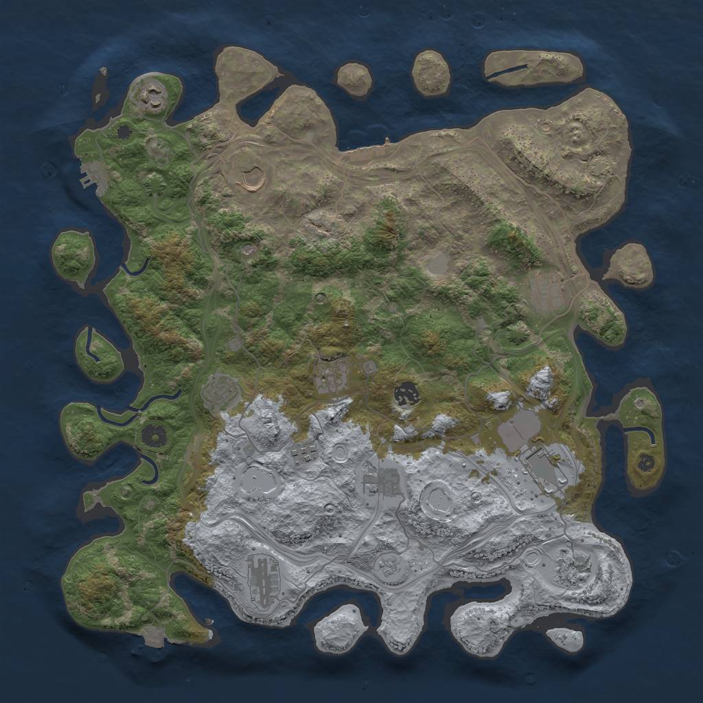 Rust Map: Procedural Map, Size: 4250, Seed: 1902356377, 19 Monuments