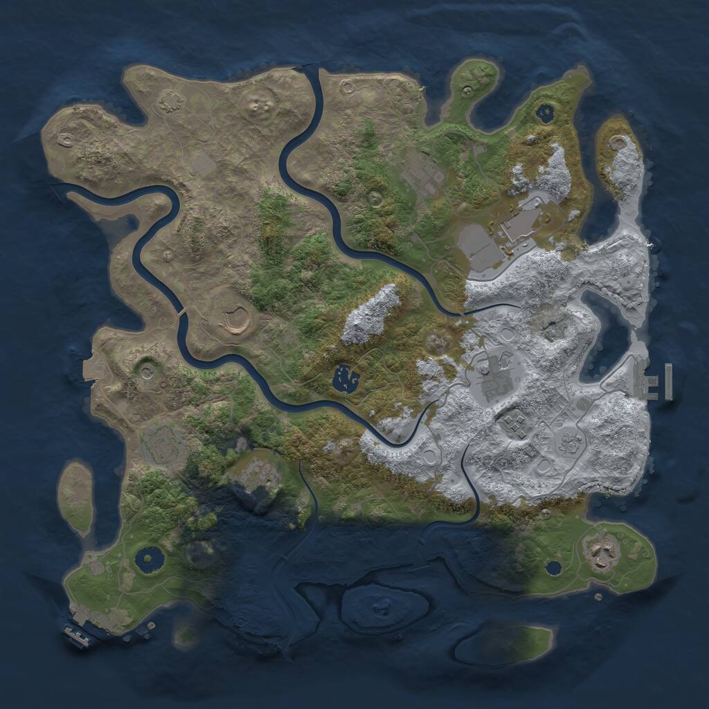 Rust Map: Procedural Map, Size: 3900, Seed: 18885683, 15 Monuments