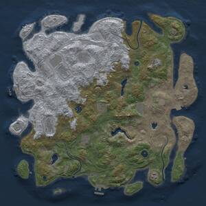 Thumbnail Rust Map: Procedural Map, Size: 4500, Seed: 1421652942, 16 Monuments