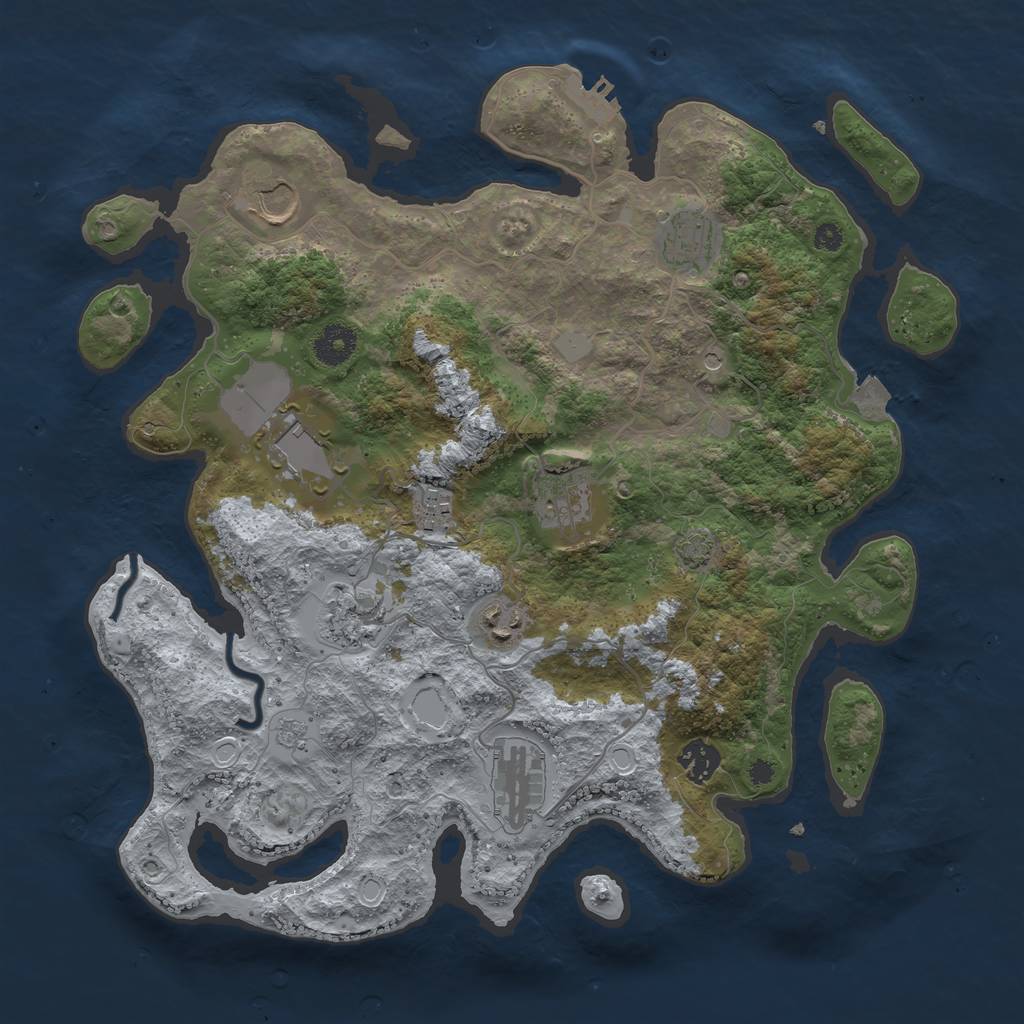 Rust Map: Procedural Map, Size: 3700, Seed: 1602520540, 16 Monuments