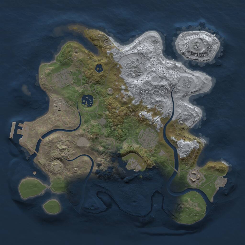 Rust Map: Procedural Map, Size: 3000, Seed: 192713986, 12 Monuments