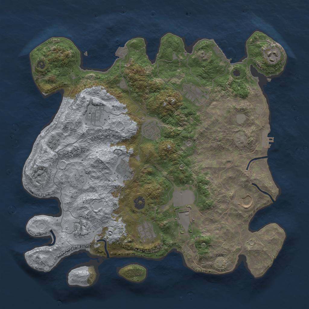 Rust Map: Procedural Map, Size: 3700, Seed: 1591197946, 18 Monuments