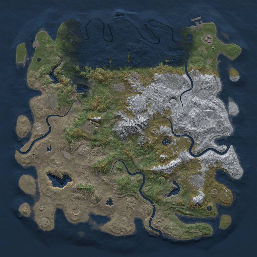 Rust Map: Procedural Map, Size: 5000, Seed: 1433177177, 16 Monuments