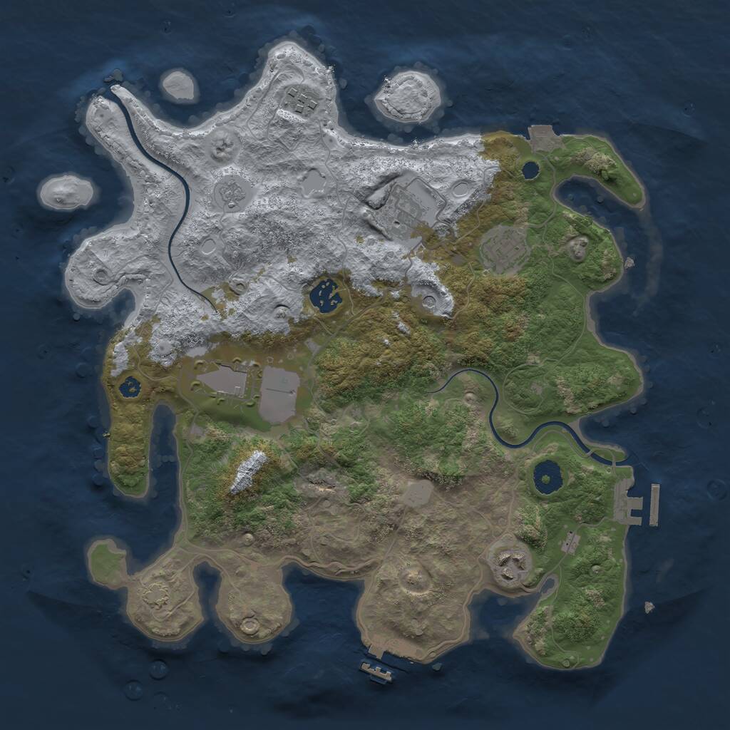 Rust Map: Procedural Map, Size: 3500, Seed: 70748224, 12 Monuments