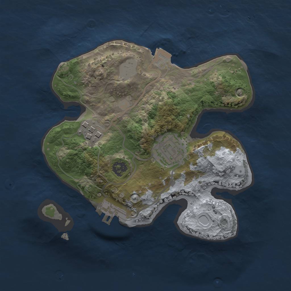 Rust Map: Procedural Map, Size: 2000, Seed: 729675693, 6 Monuments