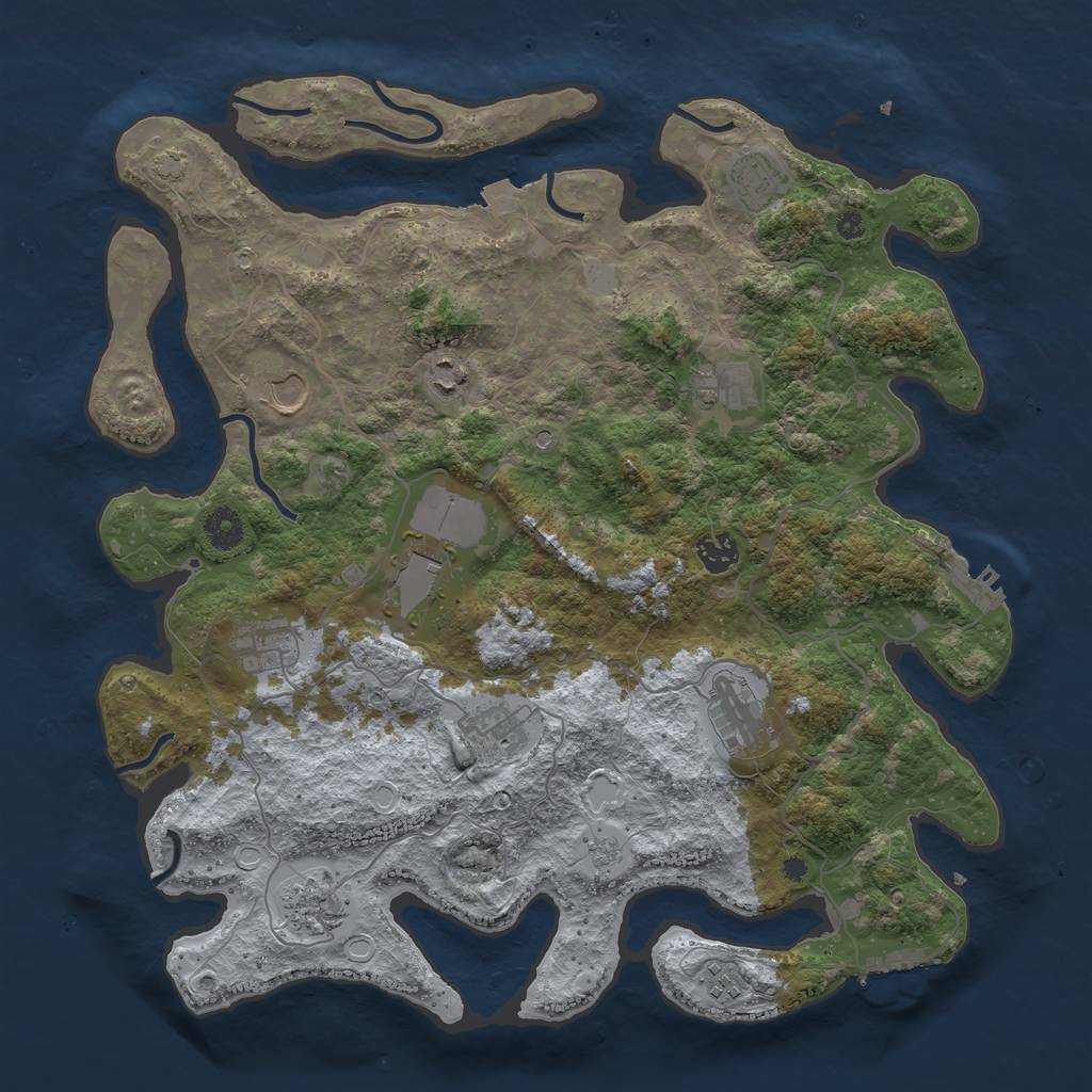 Rust Map: Procedural Map, Size: 4000, Seed: 1531513513, 19 Monuments