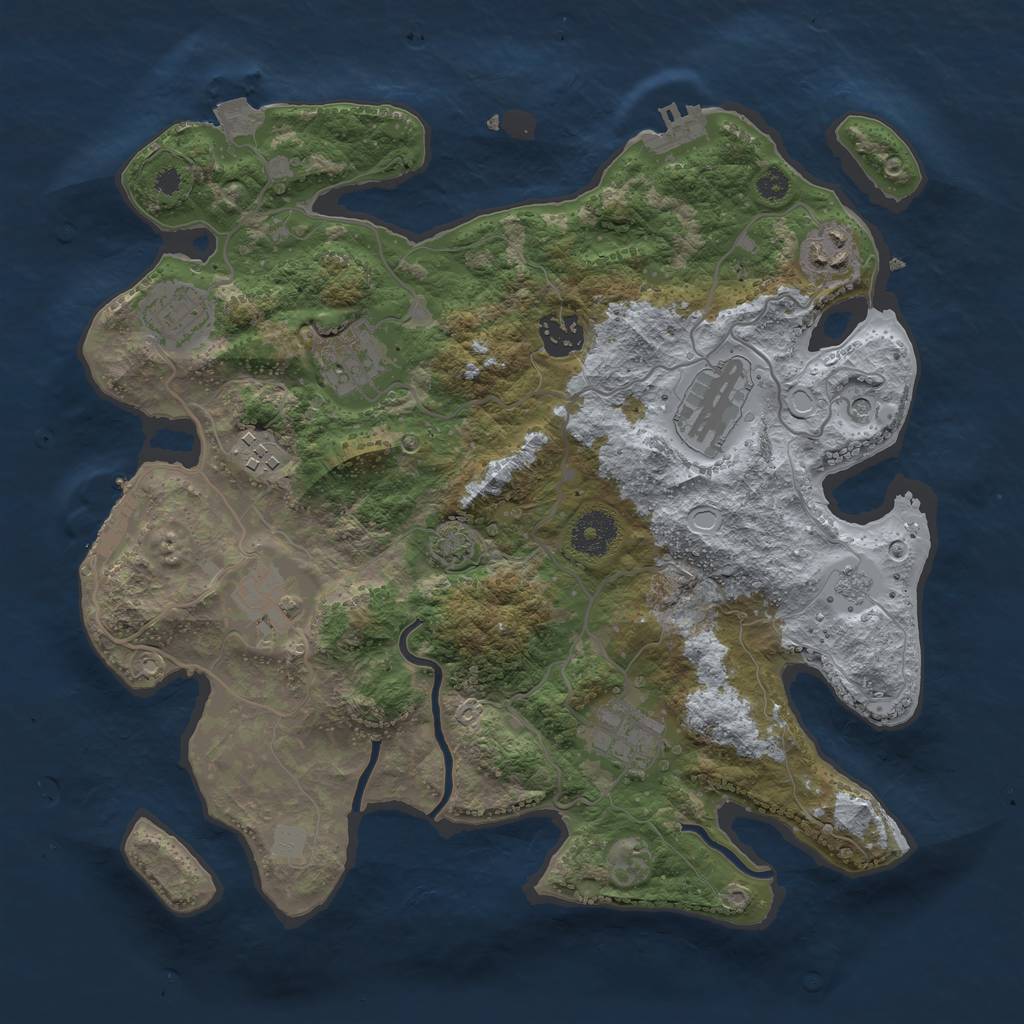 Rust Map: Procedural Map, Size: 3400, Seed: 884696628, 16 Monuments