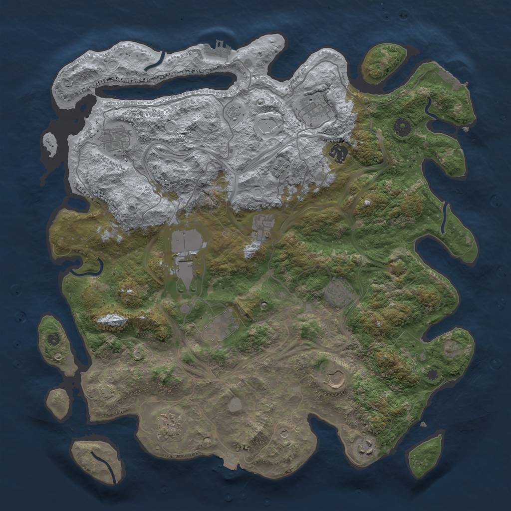 Rust Map: Procedural Map, Size: 4250, Seed: 1252804048, 19 Monuments