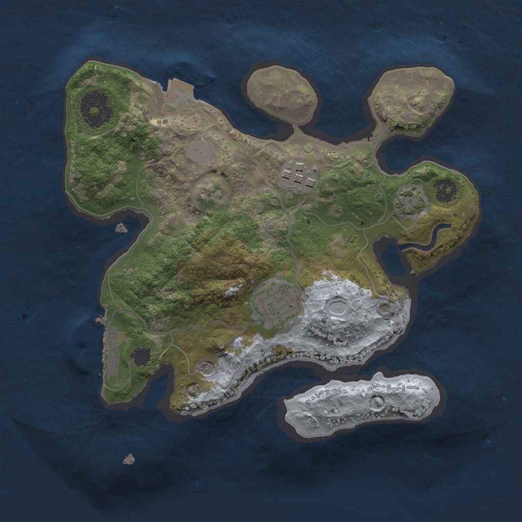 Rust Map: Procedural Map, Size: 2300, Seed: 299334478, 8 Monuments