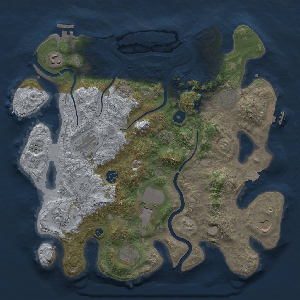 Rust Map: Procedural Map, Size: 3700, Seed: 396088240, 15 Monuments