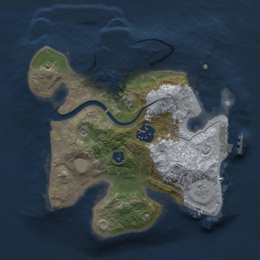 Rust Map: Procedural Map, Size: 2200, Seed: 1694598393, 6 Monuments