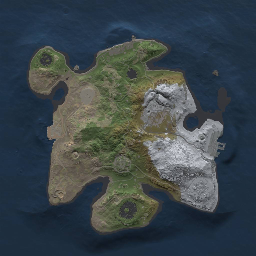 Rust Map: Procedural Map, Size: 2200, Seed: 1694598393, 8 Monuments