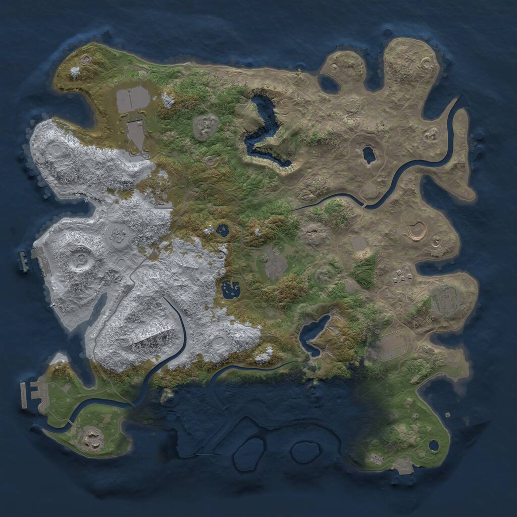 Rust Map: Procedural Map, Size: 4000, Seed: 5474, 15 Monuments