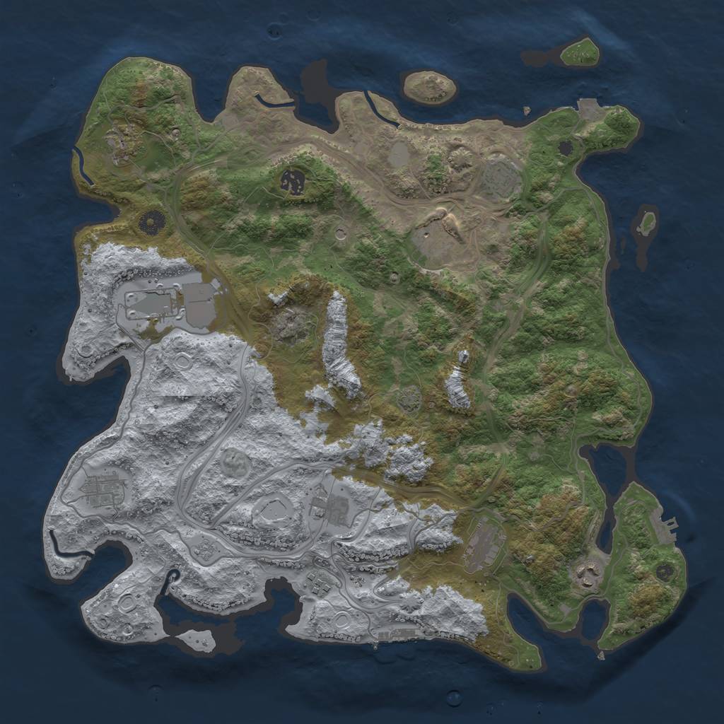 Rust Map: Procedural Map, Size: 4250, Seed: 636256404, 18 Monuments
