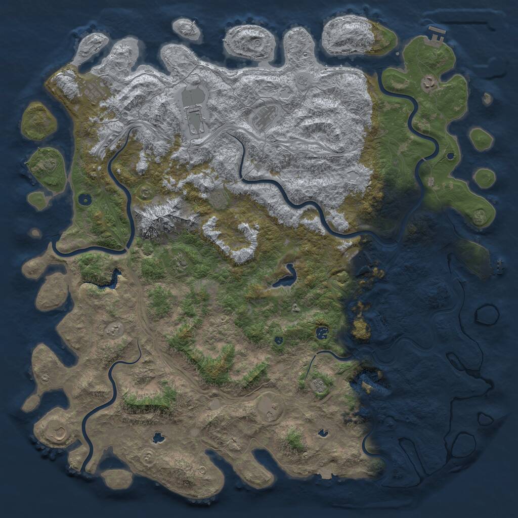 Rust Map: Procedural Map, Size: 6000, Seed: 67384, 17 Monuments
