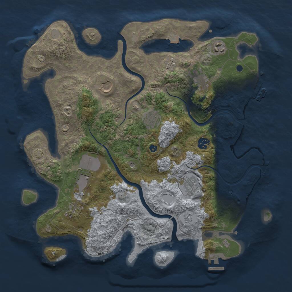 Rust Map: Procedural Map, Size: 3750, Seed: 1382819066, 15 Monuments