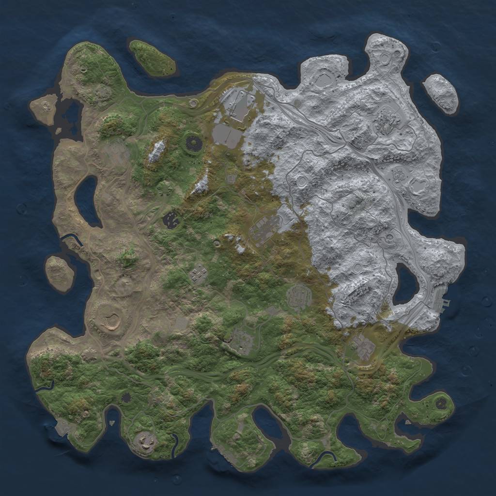 Rust Map: Procedural Map, Size: 4500, Seed: 796967108, 19 Monuments