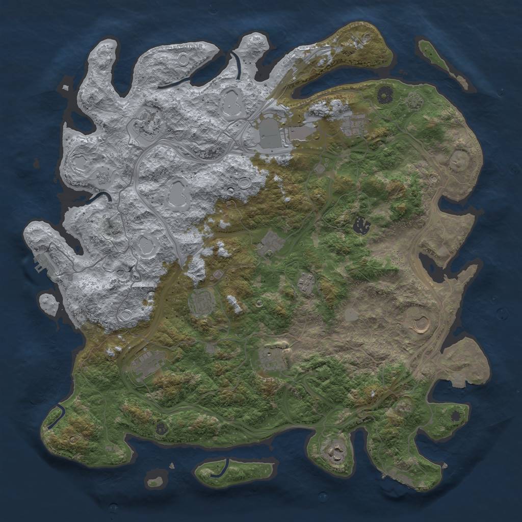 Rust Map: Procedural Map, Size: 4500, Seed: 231102, 19 Monuments