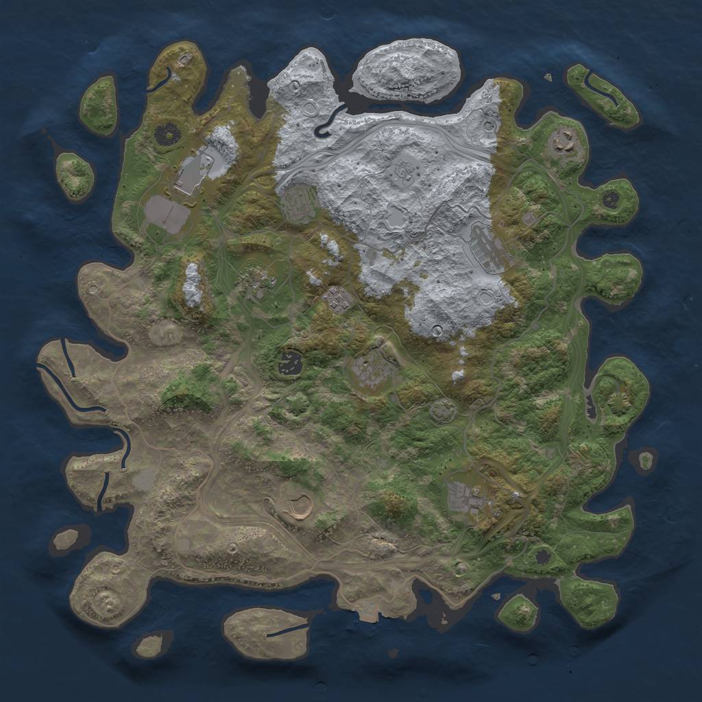 Rust Map: Procedural Map, Size: 4250, Seed: 589598187, 16 Monuments