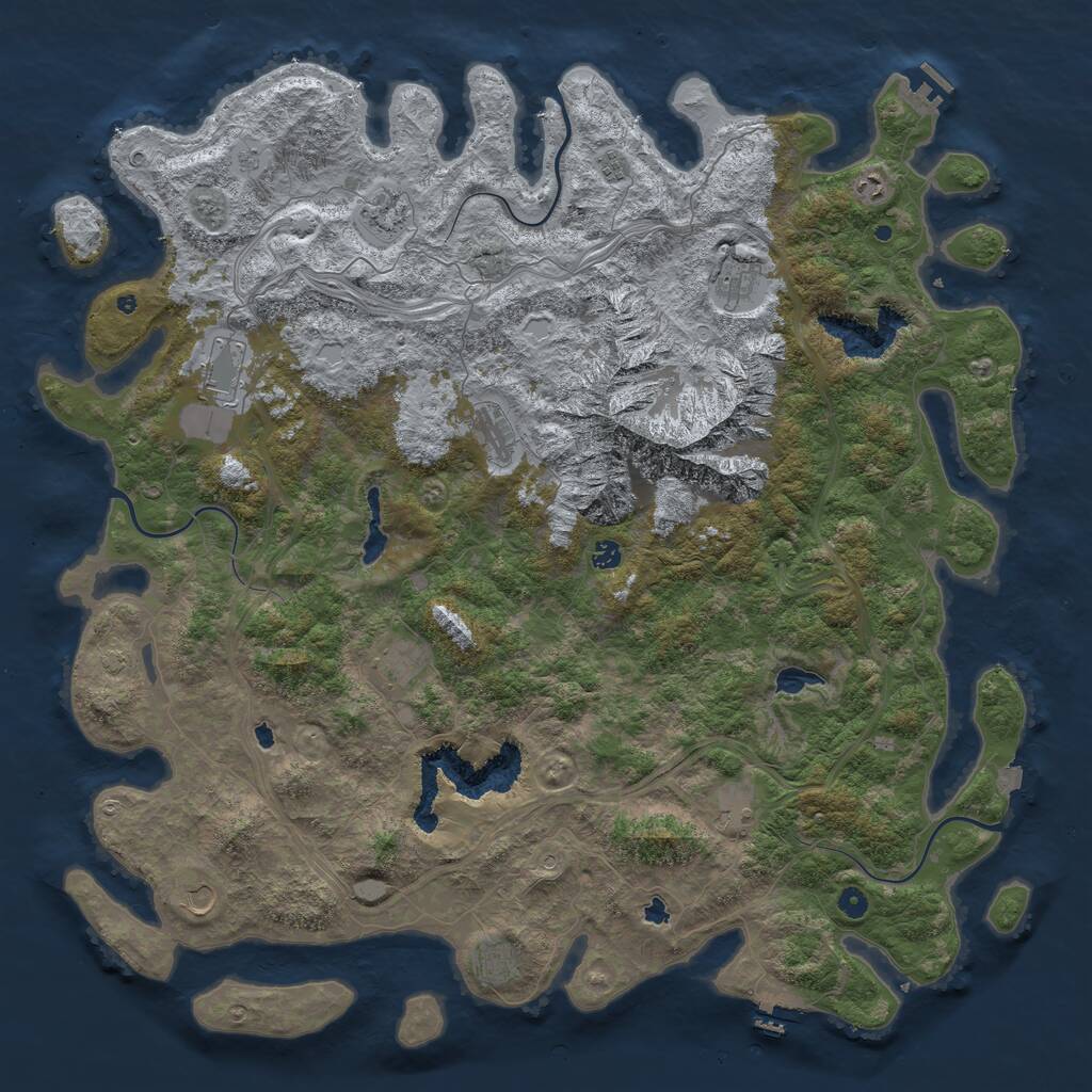 Rust Map: Procedural Map, Size: 5500, Seed: 363436363, 17 Monuments