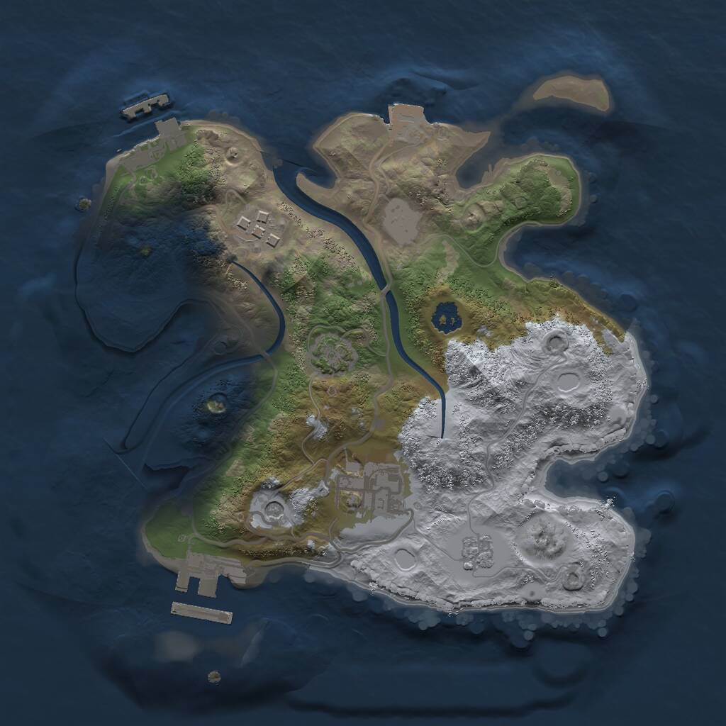 Rust Map: Procedural Map, Size: 2400, Seed: 565227962, 8 Monuments