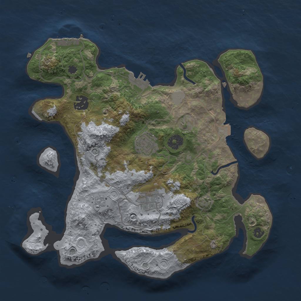 Rust Map: Procedural Map, Size: 3000, Seed: 50903456, 11 Monuments