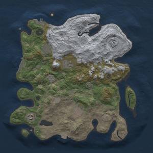 Thumbnail Rust Map: Procedural Map, Size: 3300, Seed: 1258169990, 14 Monuments