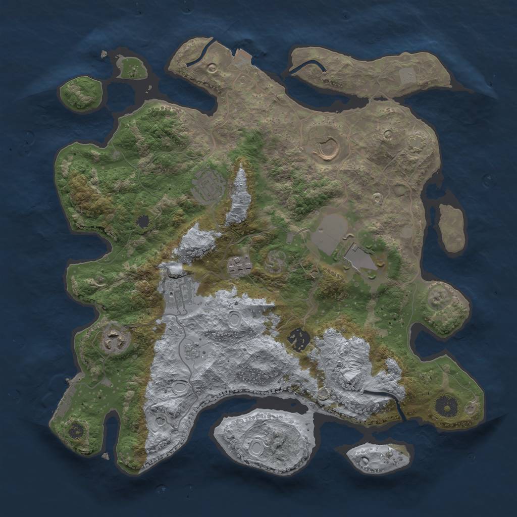 Rust Map: Procedural Map, Size: 3500, Seed: 892615017, 14 Monuments