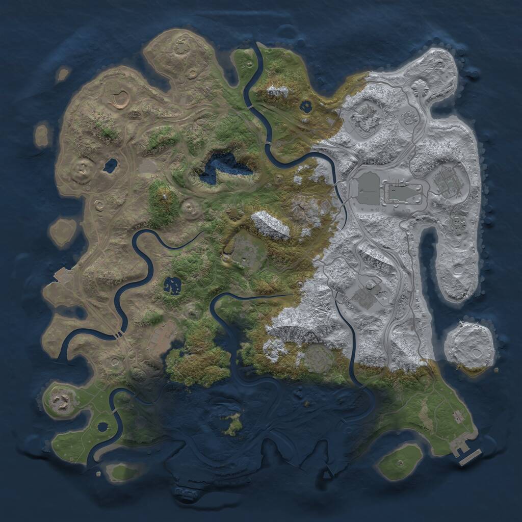 Rust Map: Procedural Map, Size: 4250, Seed: 1990617434, 17 Monuments