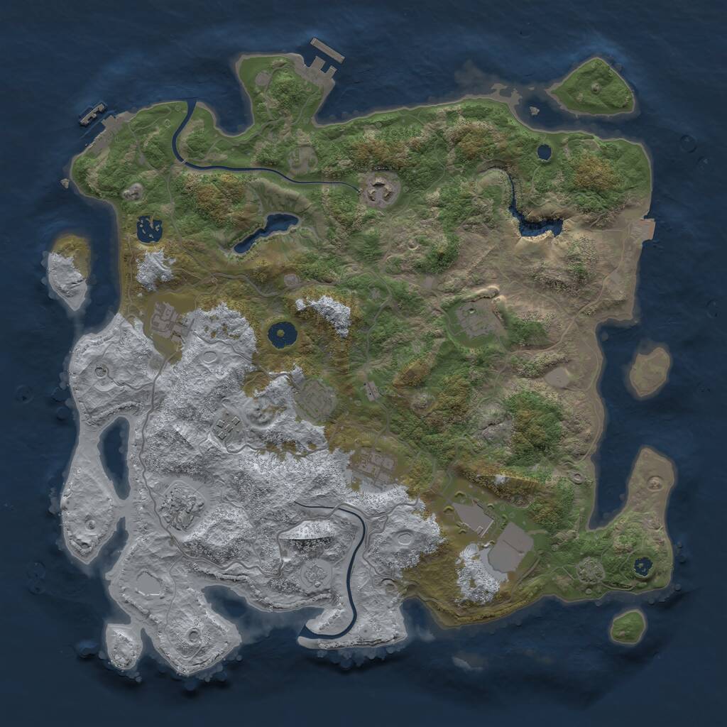 Rust Map: Procedural Map, Size: 4000, Seed: 528824831, 15 Monuments