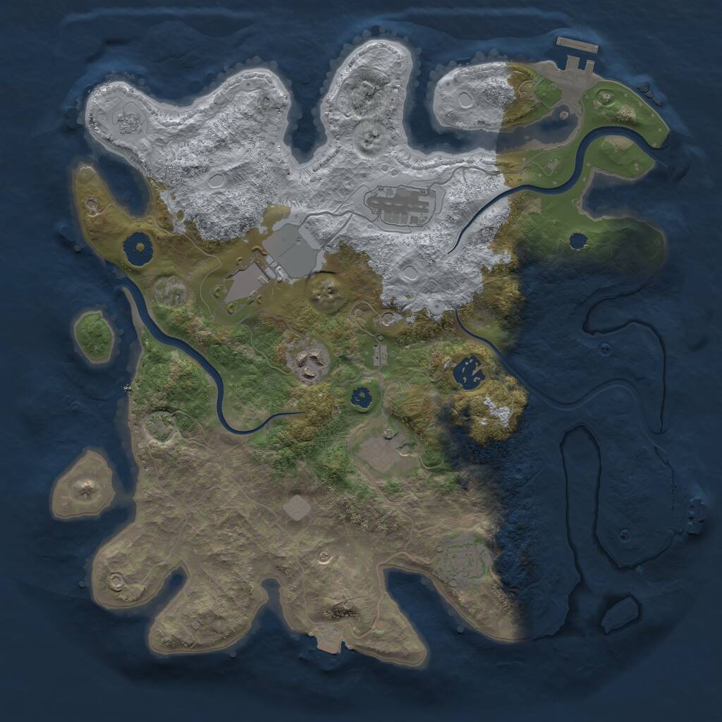 Rust Map: Procedural Map, Size: 3500, Seed: 781663573, 12 Monuments